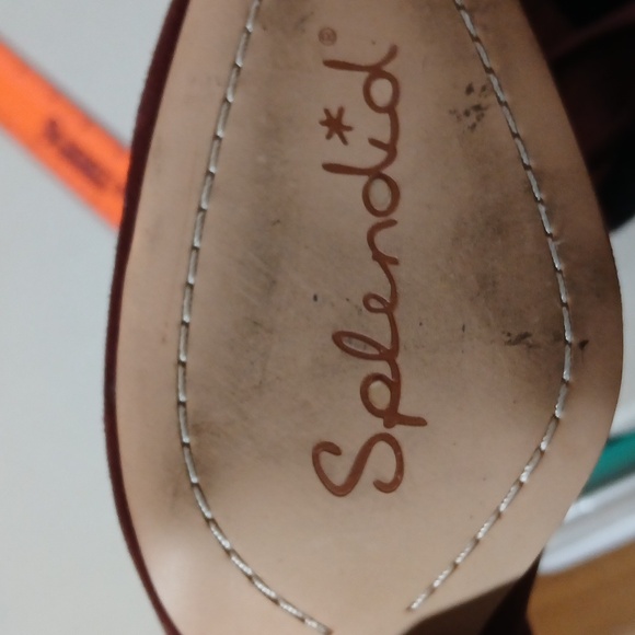 Splendid Womens 8.5 Suede Pointed Toe Burgundy Ankle Boots - Picture 11 of 15